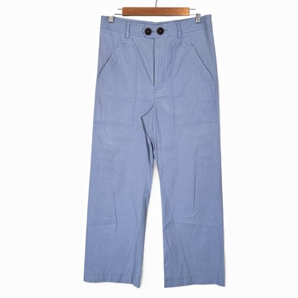 Maeve Pants - Maeve Anthropologie Blue Wide Leg Cropped Trouser Dress Pants Womens 10 Casual